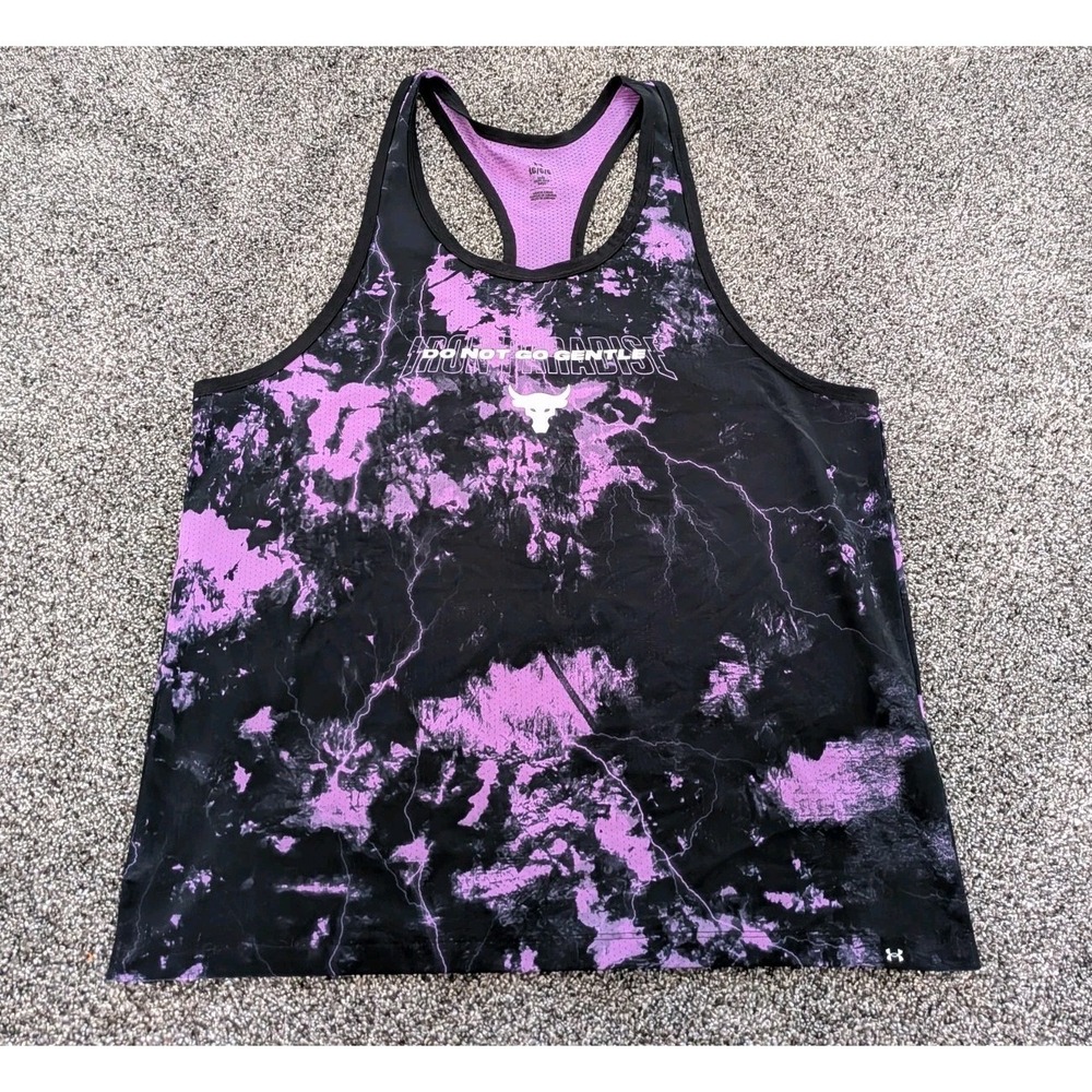 Under Armour Project Rock Tank Top Mens Large Iron Paradise Gym Mesh Shirt